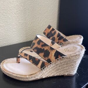 Leopard Print Wedge Sandals
